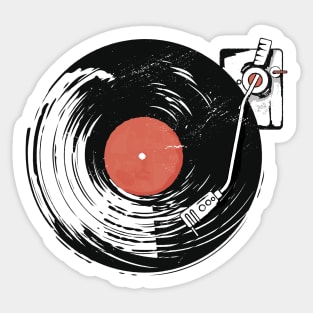 Retro Turntable Record Player Illustration // Vintage Vinyl Record Player Sticker